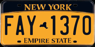 NY license plate FAY1370