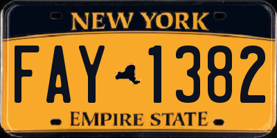 NY license plate FAY1382