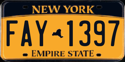 NY license plate FAY1397