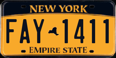 NY license plate FAY1411