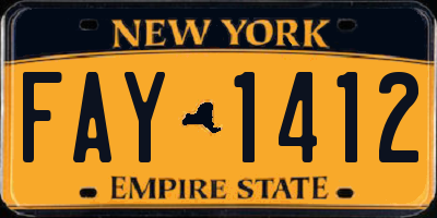NY license plate FAY1412