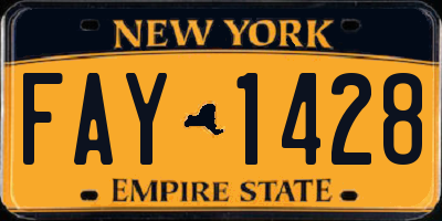 NY license plate FAY1428