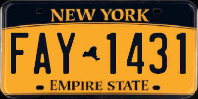 NY license plate FAY1431