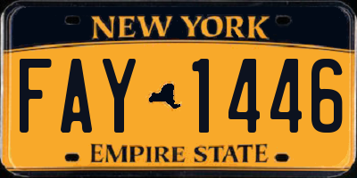 NY license plate FAY1446