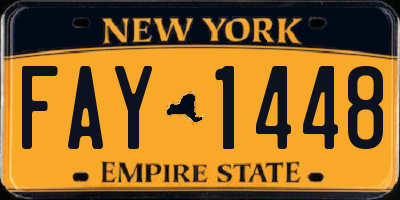 NY license plate FAY1448