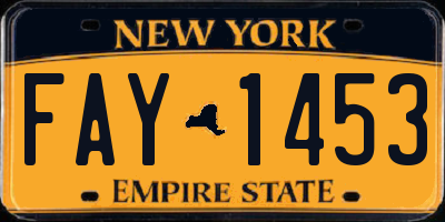 NY license plate FAY1453