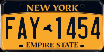 NY license plate FAY1454