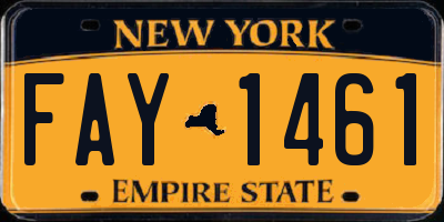 NY license plate FAY1461