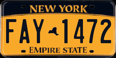 NY license plate FAY1472