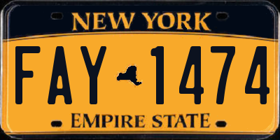 NY license plate FAY1474