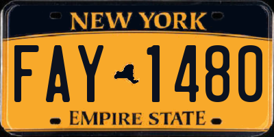 NY license plate FAY1480