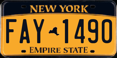 NY license plate FAY1490
