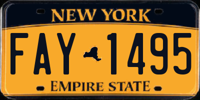 NY license plate FAY1495