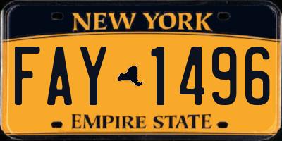 NY license plate FAY1496
