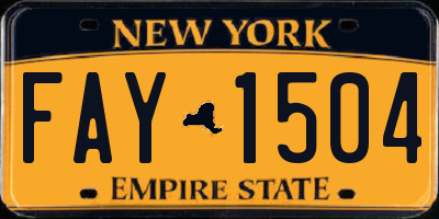 NY license plate FAY1504