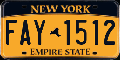 NY license plate FAY1512