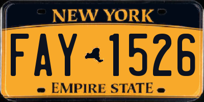 NY license plate FAY1526