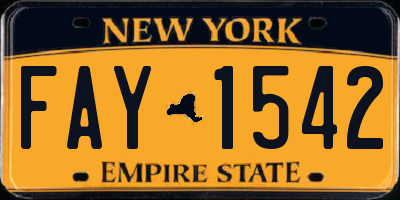NY license plate FAY1542