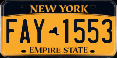NY license plate FAY1553