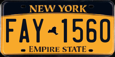 NY license plate FAY1560