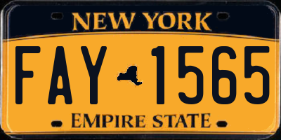 NY license plate FAY1565