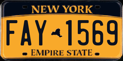 NY license plate FAY1569