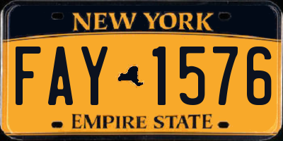 NY license plate FAY1576