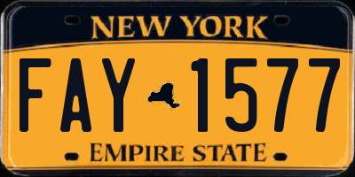 NY license plate FAY1577