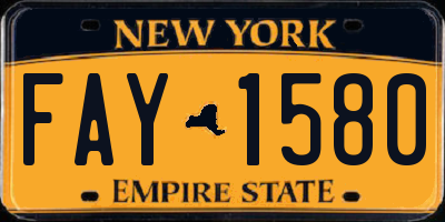 NY license plate FAY1580