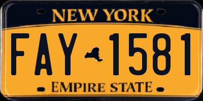 NY license plate FAY1581