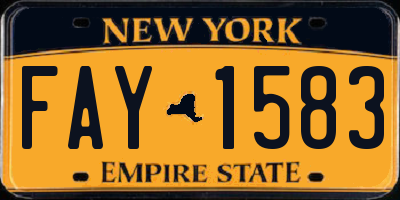 NY license plate FAY1583