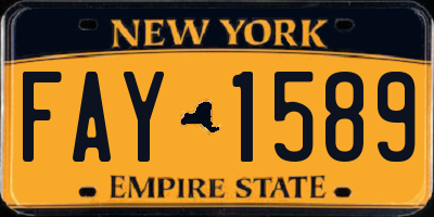 NY license plate FAY1589