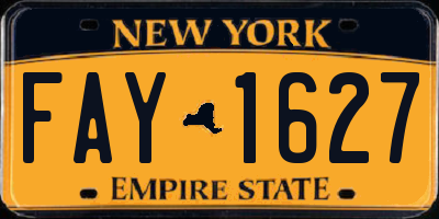 NY license plate FAY1627