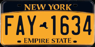 NY license plate FAY1634
