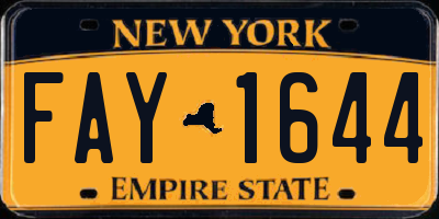 NY license plate FAY1644