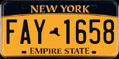 NY license plate FAY1658