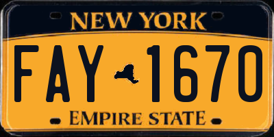 NY license plate FAY1670