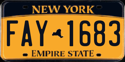 NY license plate FAY1683