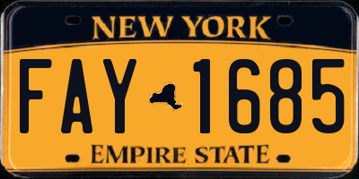 NY license plate FAY1685