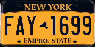 NY license plate FAY1699