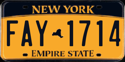 NY license plate FAY1714