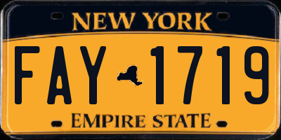 NY license plate FAY1719