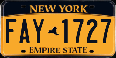 NY license plate FAY1727