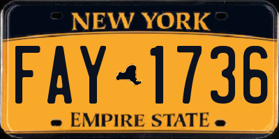 NY license plate FAY1736