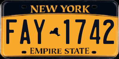 NY license plate FAY1742