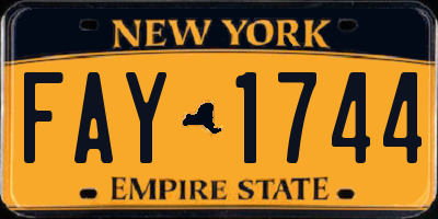 NY license plate FAY1744