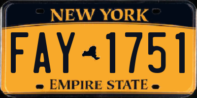 NY license plate FAY1751