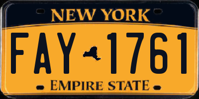 NY license plate FAY1761