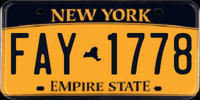 NY license plate FAY1778