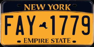 NY license plate FAY1779
